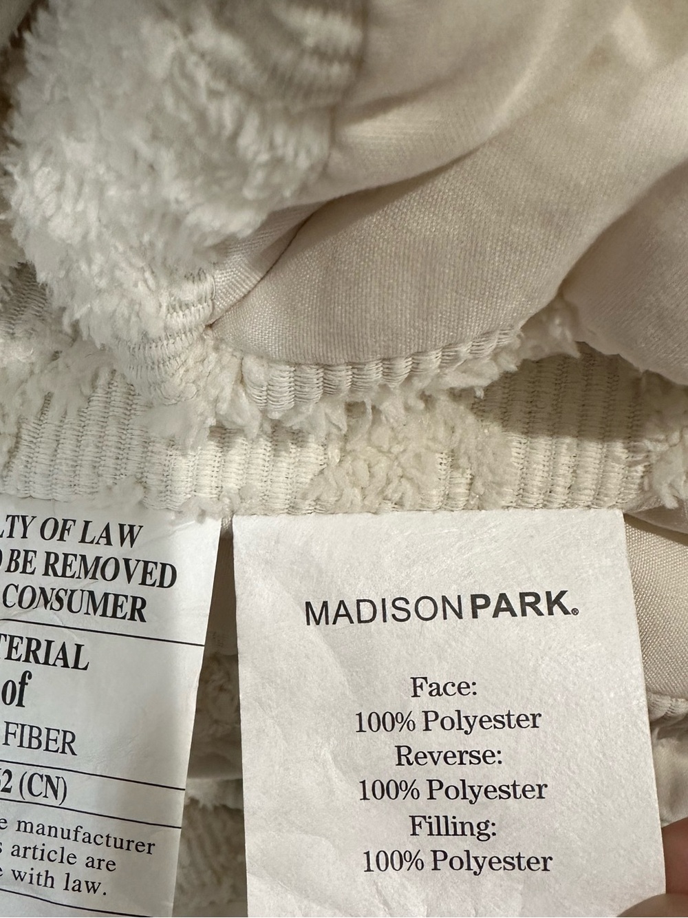 Madison Park. Cream Quilted Comforter Set with Embossed Medallion Pattern - Picture 9 of 12